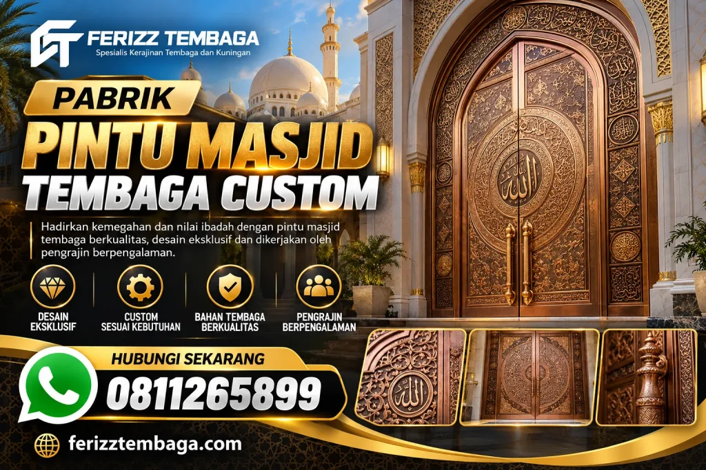 Pabrik Pintu Masjid Tembaga Custom