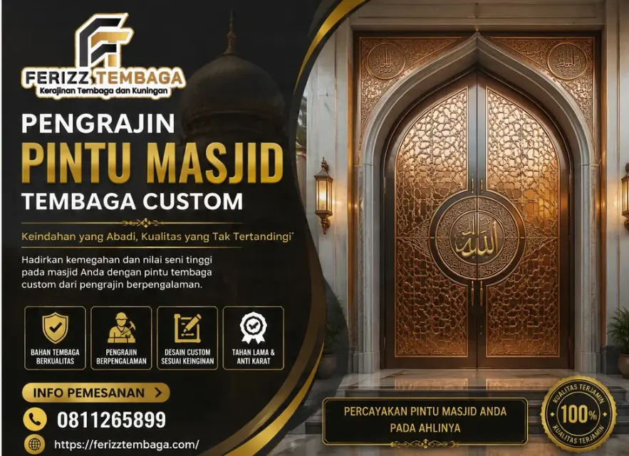 Pengrajin Pintu Masjid Tembaga Custom