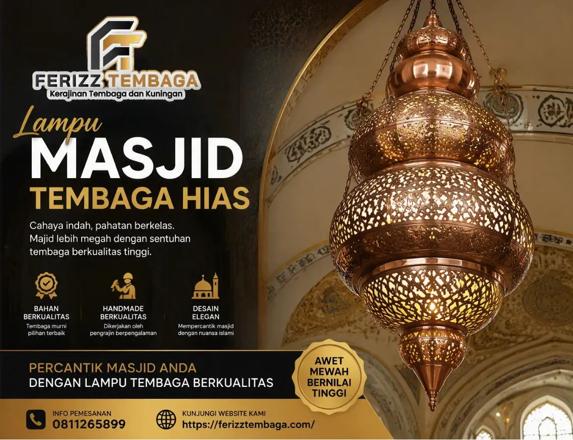 Lampu Masjid Tembaga Hias