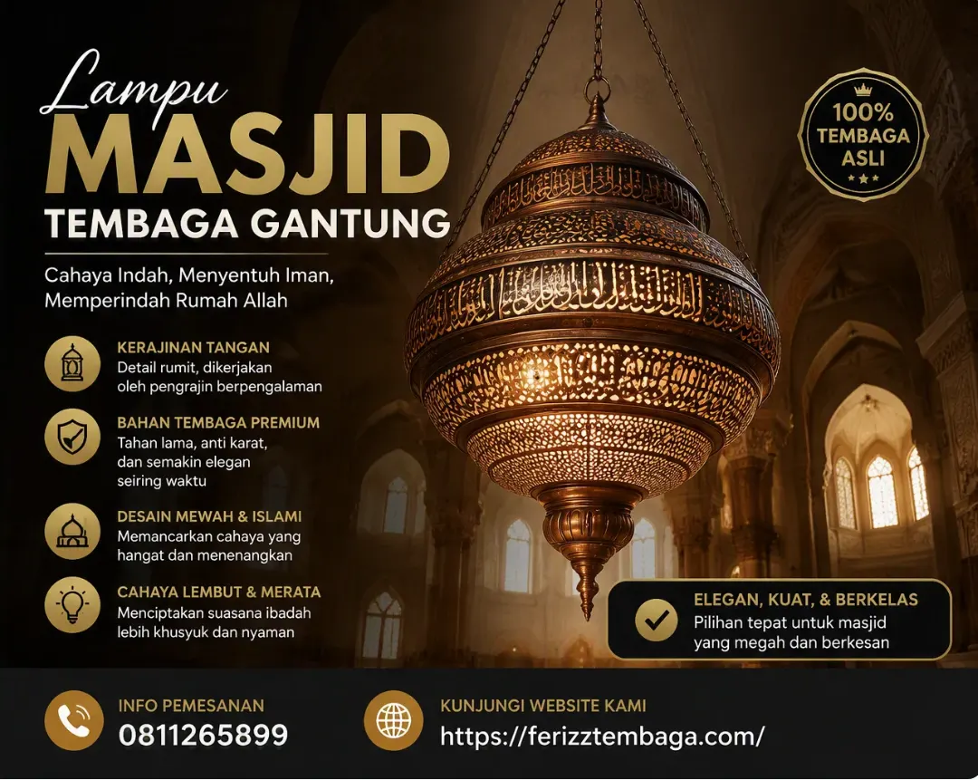Lampu Masjid Tembaga Gantung