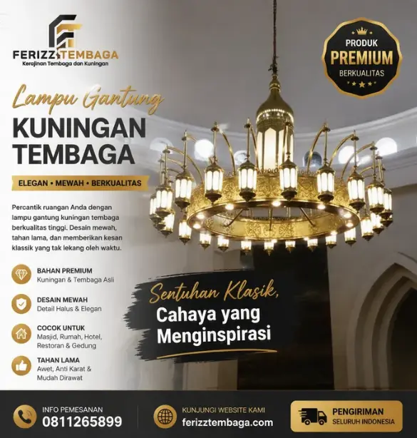 Jual Lampu Gantung Kuningan Tembaga
