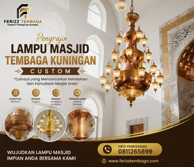 Pengrajin Lampu Masjid Tembaga Kuningan Custom