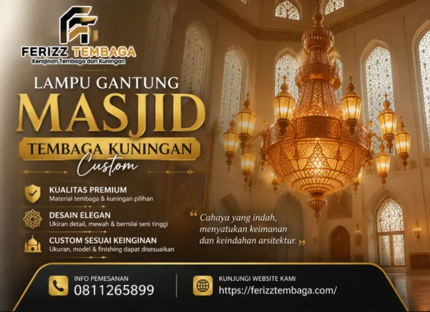 Lampu Gantung Masjid Tembaga Kuningan custom