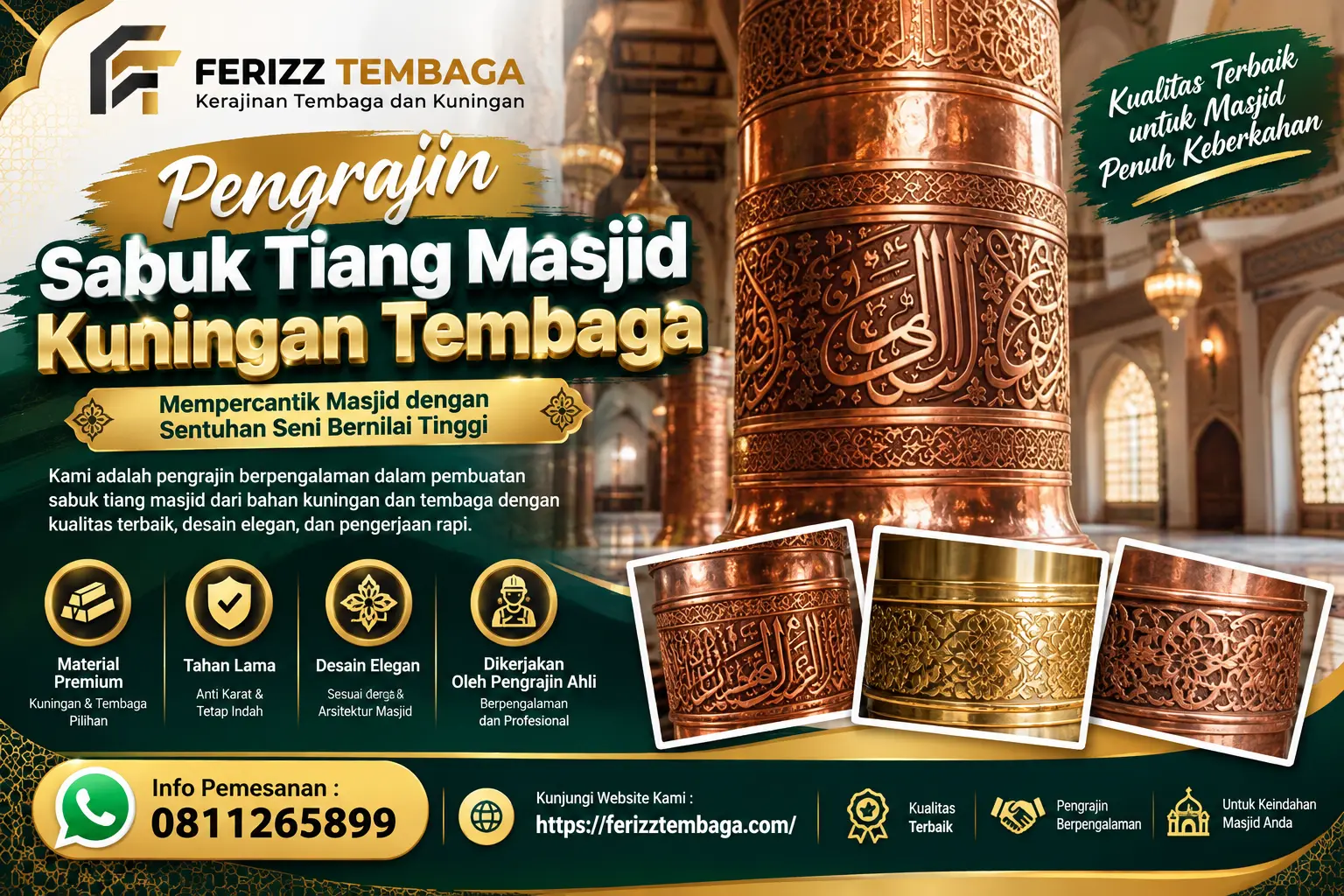 Pengrajin Sabuk Tiang Masjid Kuningan Tembaga