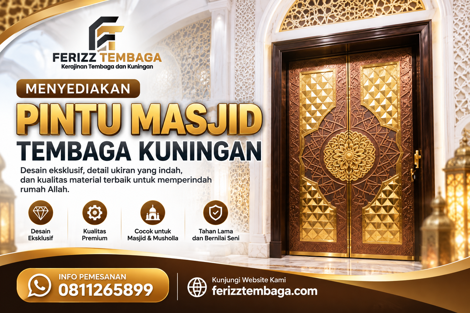 Menyediakan Pintu Masjid Tembaga Kuningan