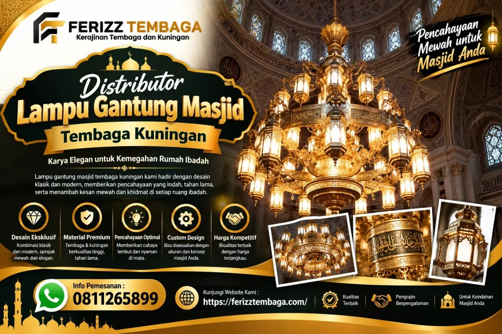 Lampu Masjid Nabawi Tembaga Kuningan